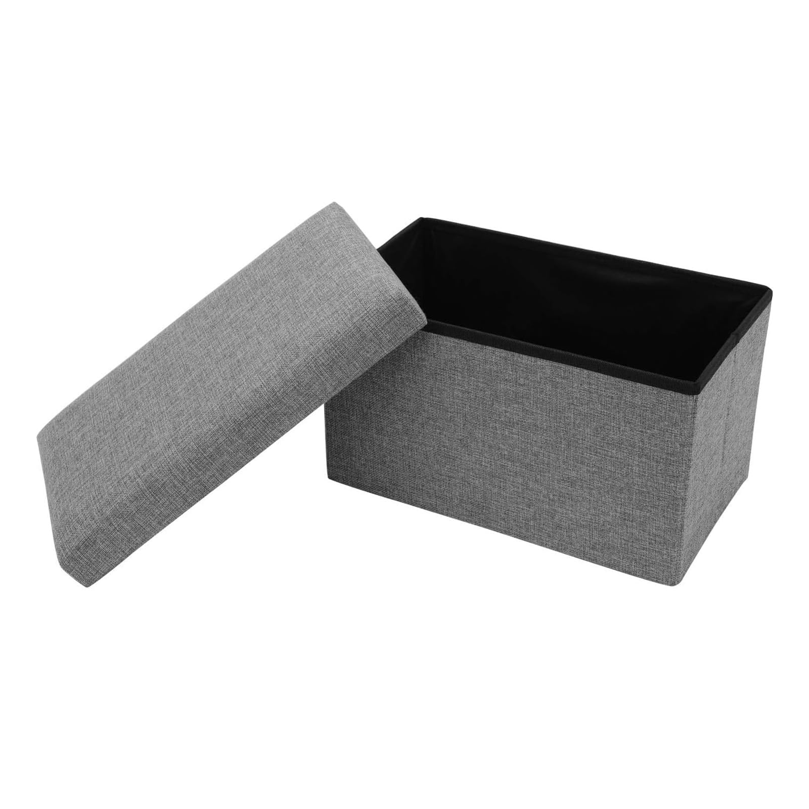 CROWNSHOP Velvet Ottoman Storage Bench Footrest Stool Seat Toy 40x25x25cm — image 1