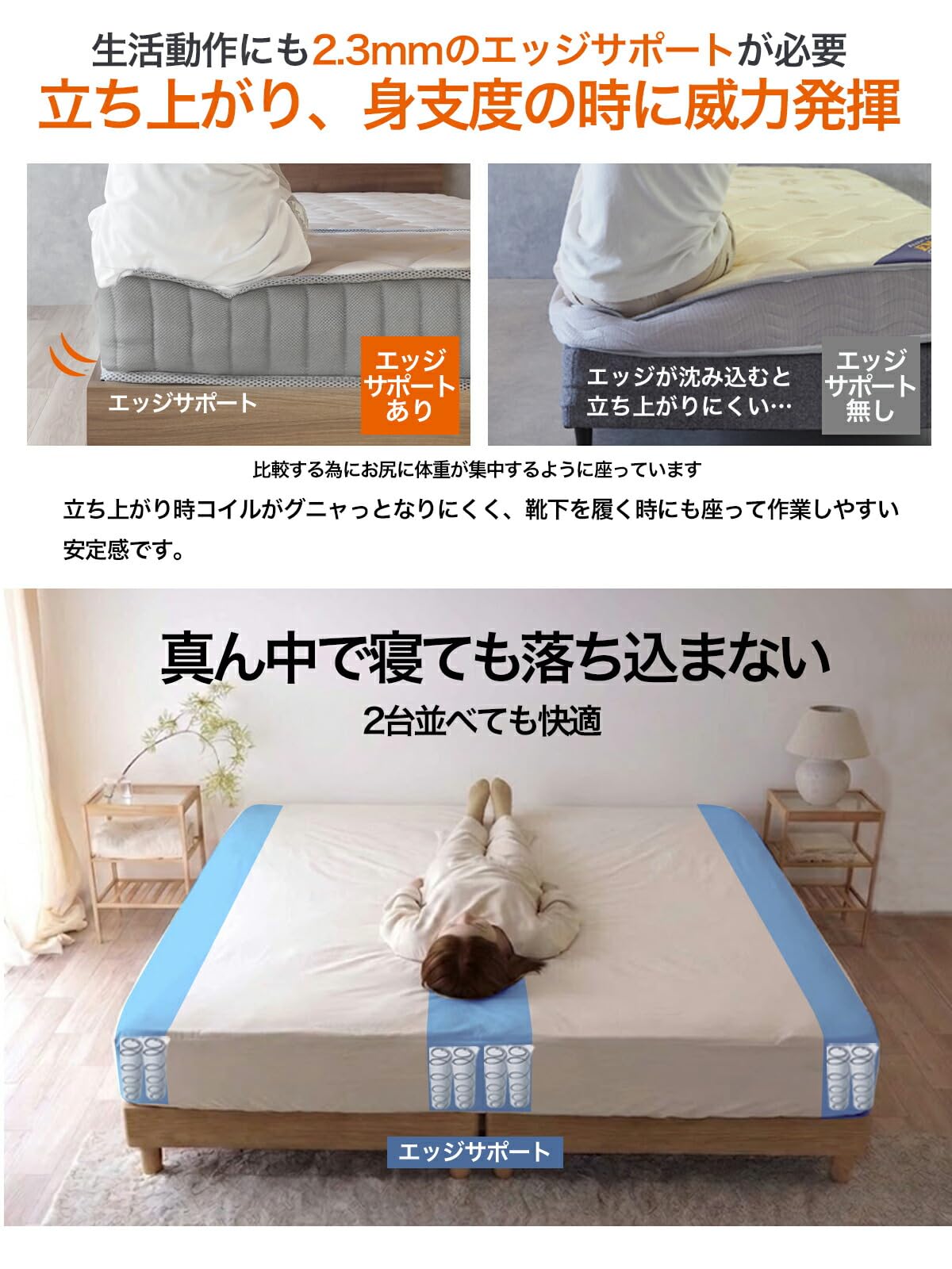 【ベッドアンドマットレス】 折りたたみ マットレス 三つ折り ポケットコイル Amazon｜ベッドアンドマットレス 折りたたみ 三つ折り ポケットコイル