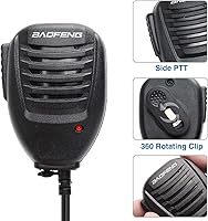 Vista 4 de BAOFENG Micrófono policía Walkie Talkie Accesorios de micrófono Radioaficionado Micrófono para Baofeng UV-5R Mini BF-F8HP Pro 5RM UV-32 DM-32 GM21