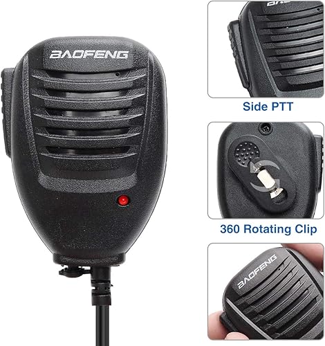 Miniatura 4 de BAOFENG Micrófono policía Walkie Talkie Accesorios de micrófono Radioaficionado Micrófono para Baofeng UV-5R Mini BF-F8HP Pro 5RM UV-32 DM-32 GM21