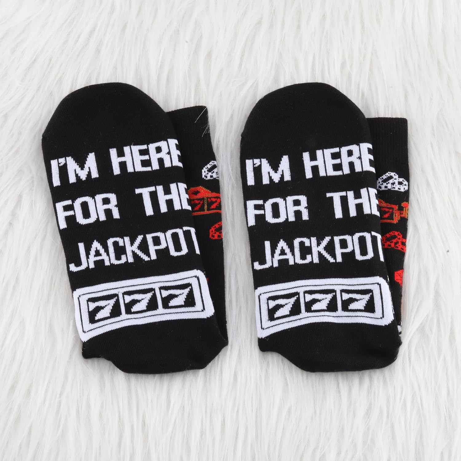 PXTIDY 2 Pairs Slot Machine Sock Casino Slot Machine Gift Gambling Sock Gambling Gift Jackpot Socks - Image 5