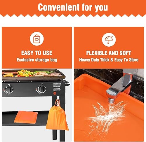 Miniatura 7 de Parrilla, cubierta de silicona resistente de grado alimenticio, borde completo mejorado almohadillas de parrilla y alfombrillas protectoras para