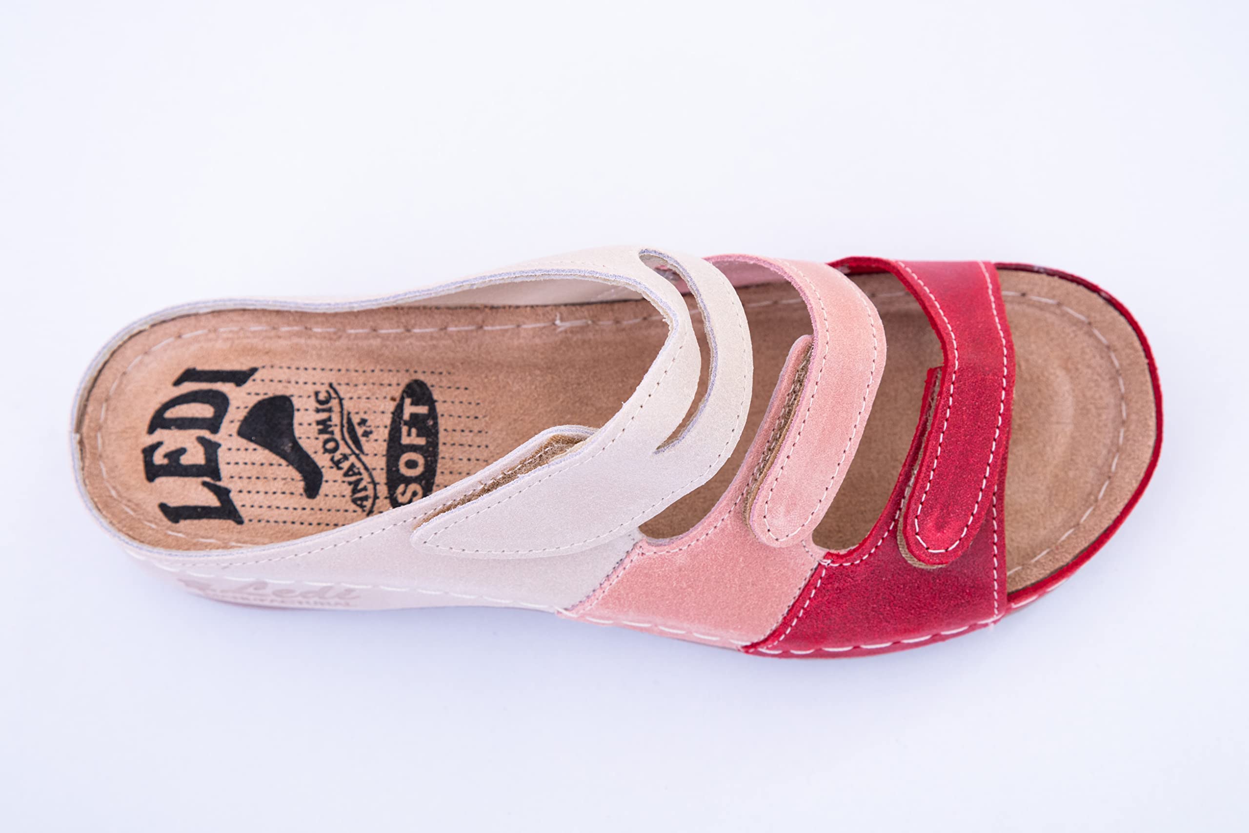 Ledi Anatomic 432 Lederschuhe Sandalen Sandalette Clog Pantolette Komfortschuhe Hausschuhe, Damen