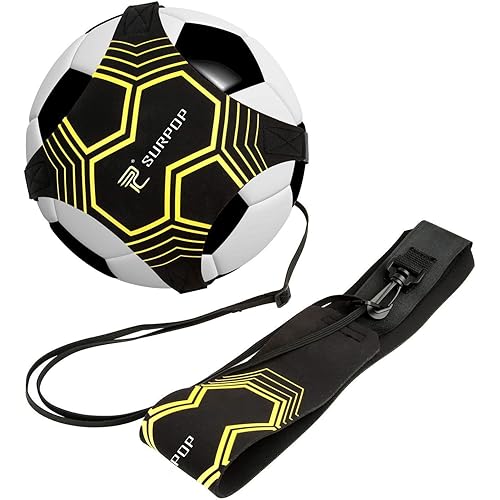 Soccer/Volleyball/Rugby Trainer, Football Kick Throw Solo Practice Training Aid Control Skills Adjustable Waist Belt for Kids Adults