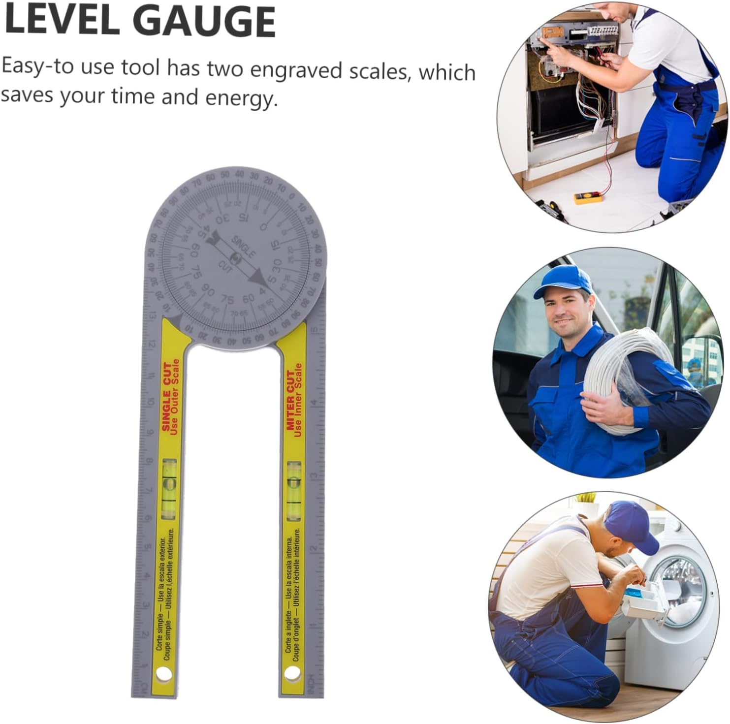 Plastic Angle Measuring Ruler for Carpentry Durable Protractor with Scale Easy to Use for Woodworking Plumbing and Trim Work Convenient Storage and Carrying