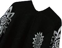 Vista 13 de Urban CoCo Poncho de colores para mujer, chal con frente abierto, color en bloques