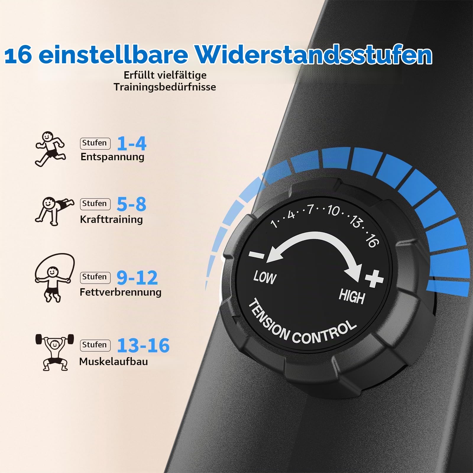 JOROTO Rudergerät für Zuhause, Leiser Magnetisches, 16 Stufen