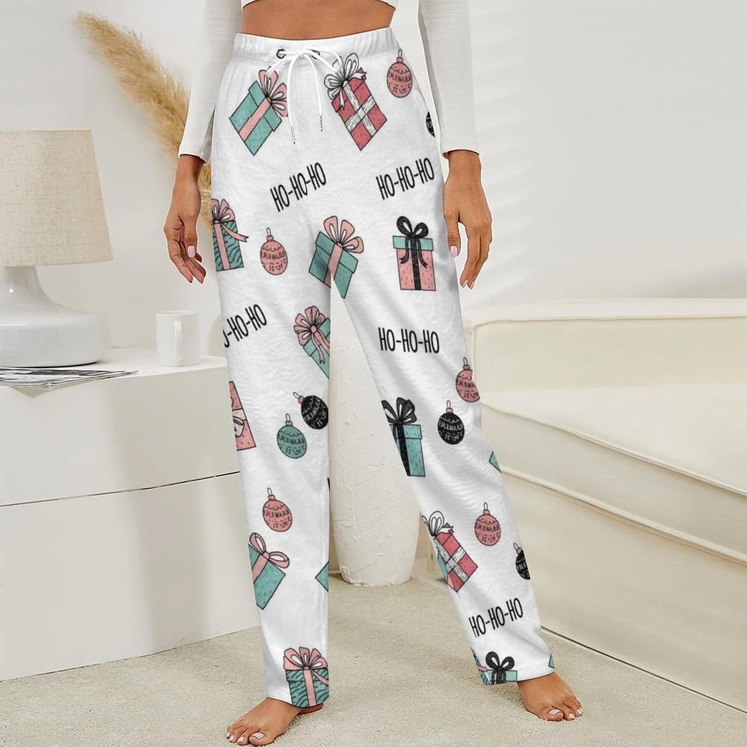 Adugen Origei Women's Otters Pajama Pants Lounge Pajamas Bottoms Thickening And Warm Sleep Pj Pants