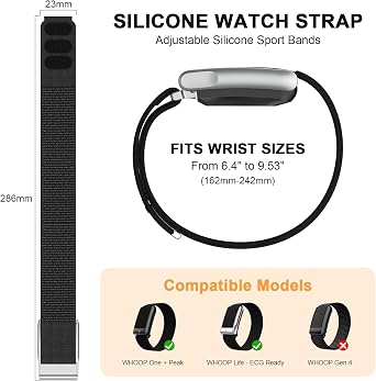 ナイロンバンド WHOOP 5.0/MG SportFlex対応 - ECGストラップ 調節可能 ソフト 快適 通気性 交換用ストレッチリストバンド Whoop 5.0 Sleep用 健康&フィットネスウェアラブルアクセサリー