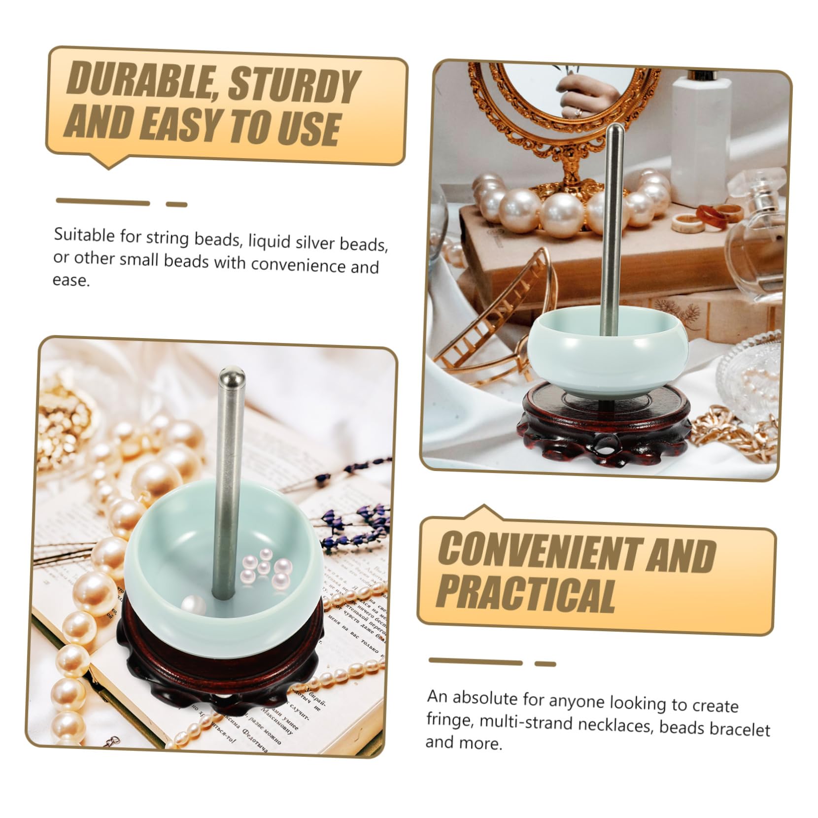 Beatifufu Bead Bowls Beading Craft Bracelet Making Tool Beads Necklace Anklet Making Easy Stringing