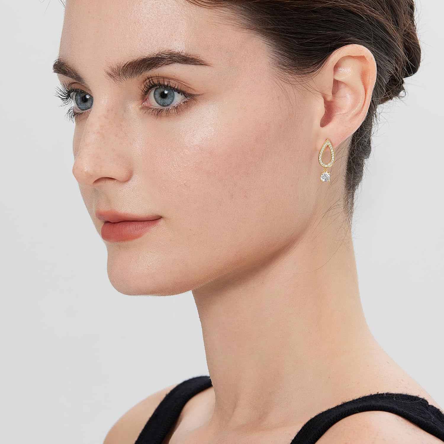 Dainty Dangle Drop Earrings for Women, 925 Sterling Silver Cubic Zirconia Earrings - Image 7