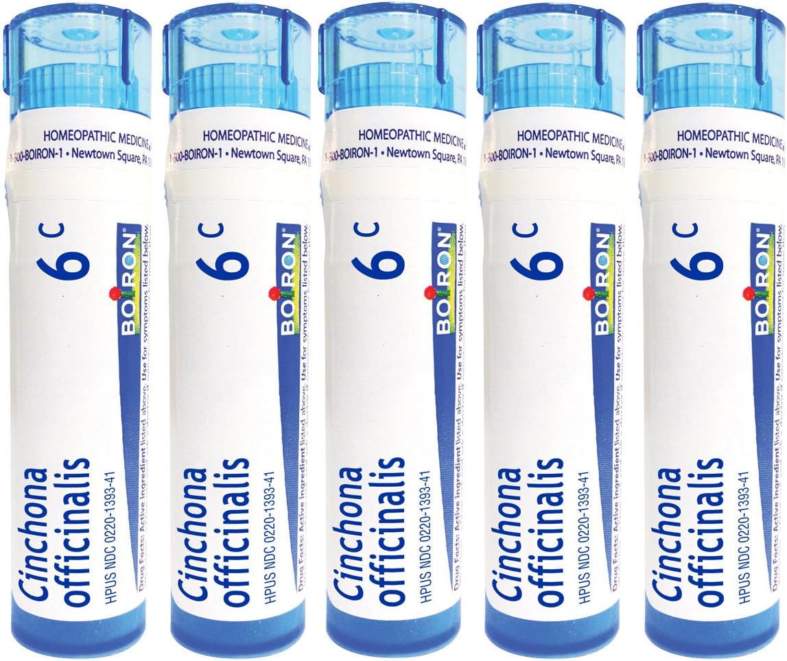 Boiron Cinchona Officinalis 6C, Homeopathic Medicine for Diarrhea, Gas and Bloating (Pack of 5)