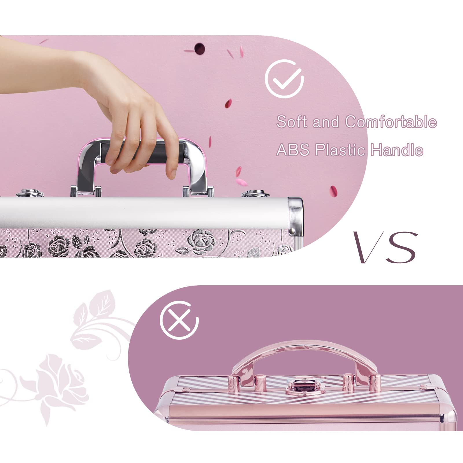 Alu Beauty Case Kosmetikkoffer Make-up Aufbewahrung Rosa