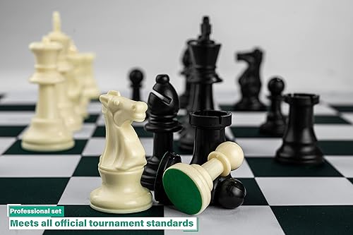 Miniatura 3 de Mynnnat - Juego de ajedrez profesional, tablero grueso enrollable y piezas con bolsa de viaje, damas y folleto único para entrenamiento de ajedrez,