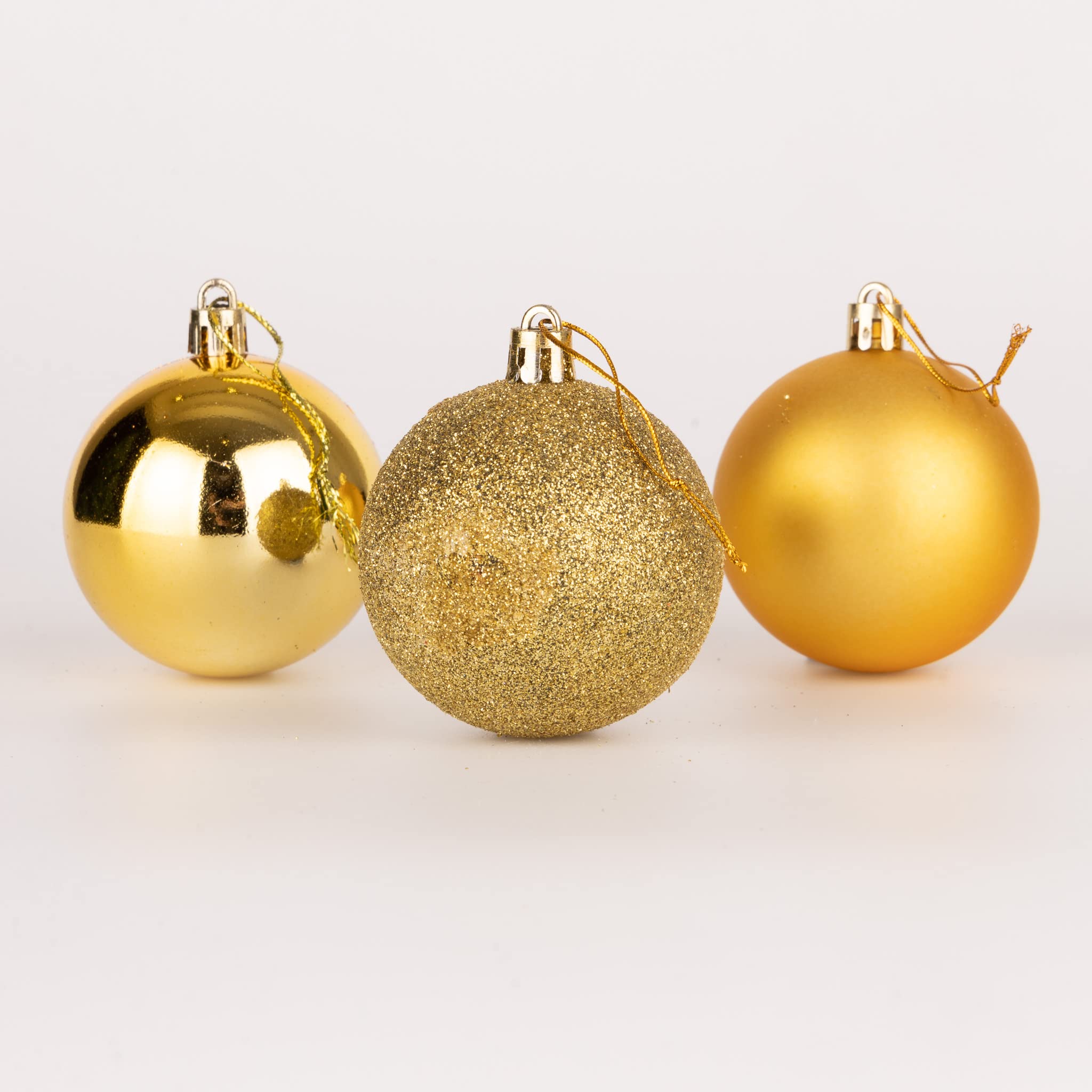50mm/24Pcs Christmas Baubles Shatterproof Gold, Christmas Tree Decorations Ball Ornaments Balls Xmas Hanging Decorations Holiday Decor - Shiny,Matte,Glitter