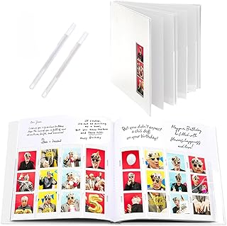 PBF (1 Pack) Photo Booth Album, Guest Book with 2x6 Clear Picture Insert...