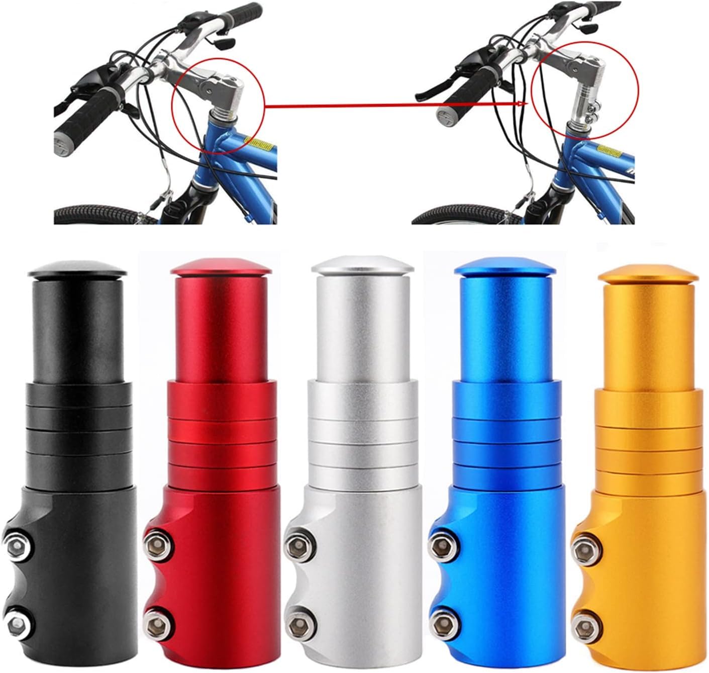 Fat-Cattie Bike Handlebar Riser Bicycle Fork Stem Raiser Extender Head Up Raiser Aluminum Alloy