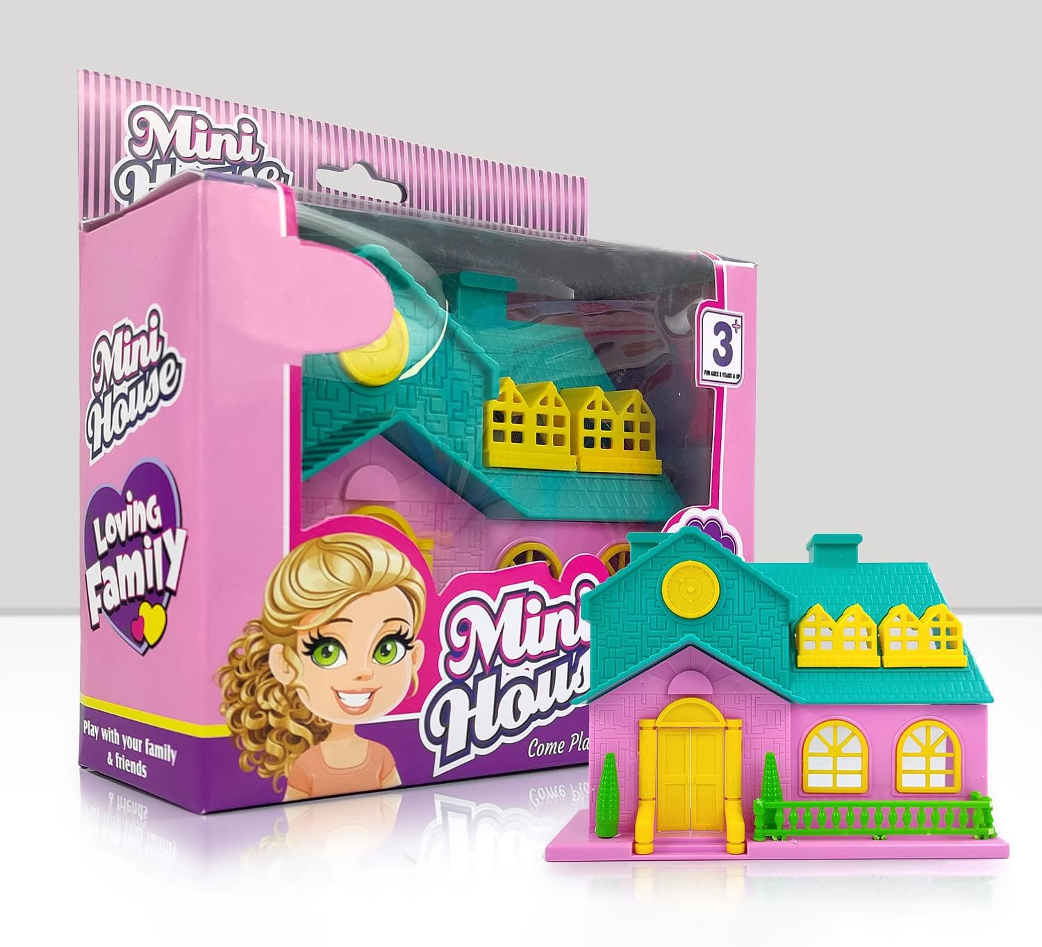 NHR Mini Dollhouse for Girls Room Set Family Doll House Play Set for Girls and Kids with Openable Door and Furniture Mini Dollhouse Playset (3+ Years, Multicolor)