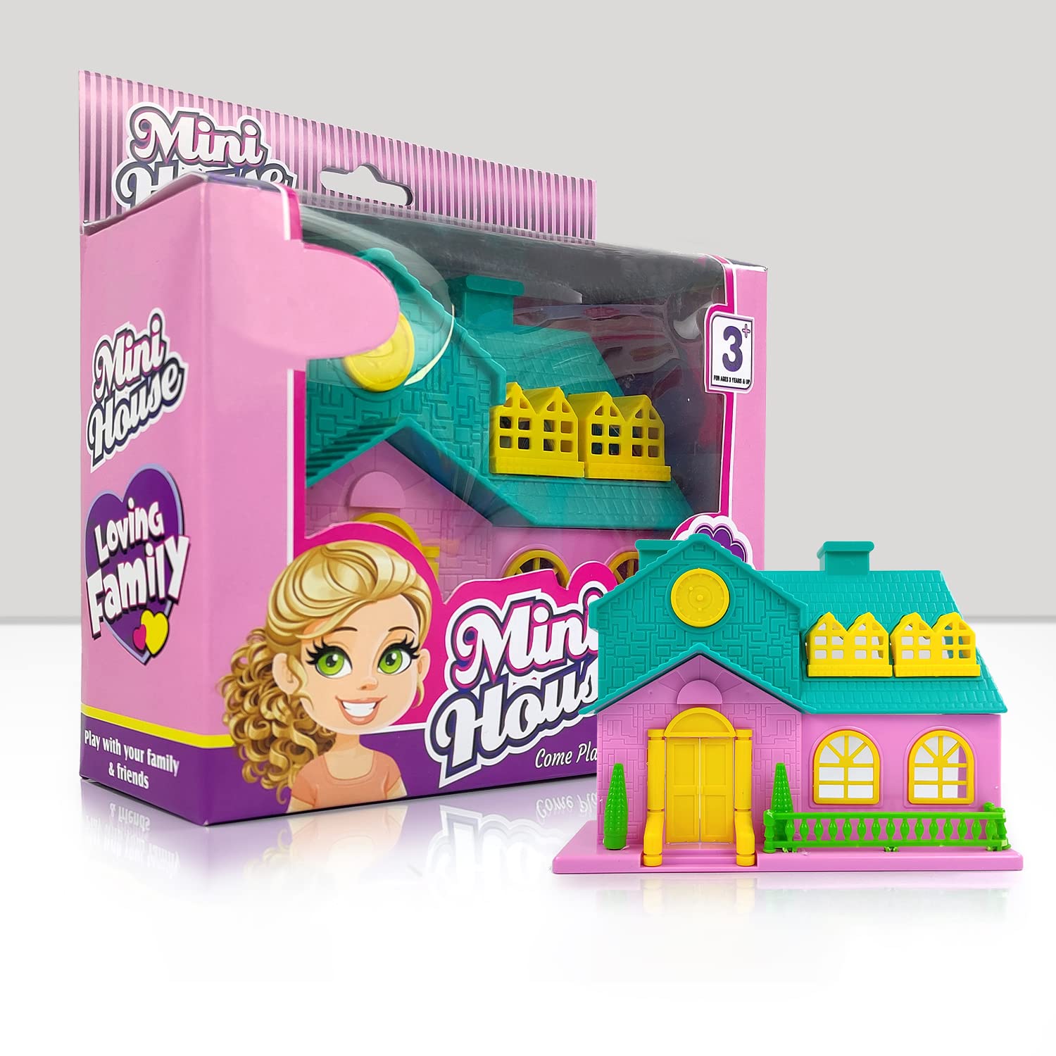 NHR Mini Dollhouse for Girls Room Set Family Doll House Play Set for Girls and Kids with Openable Door and Furniture Mini Dollhouse Playset (3+ Years, Multicolor)