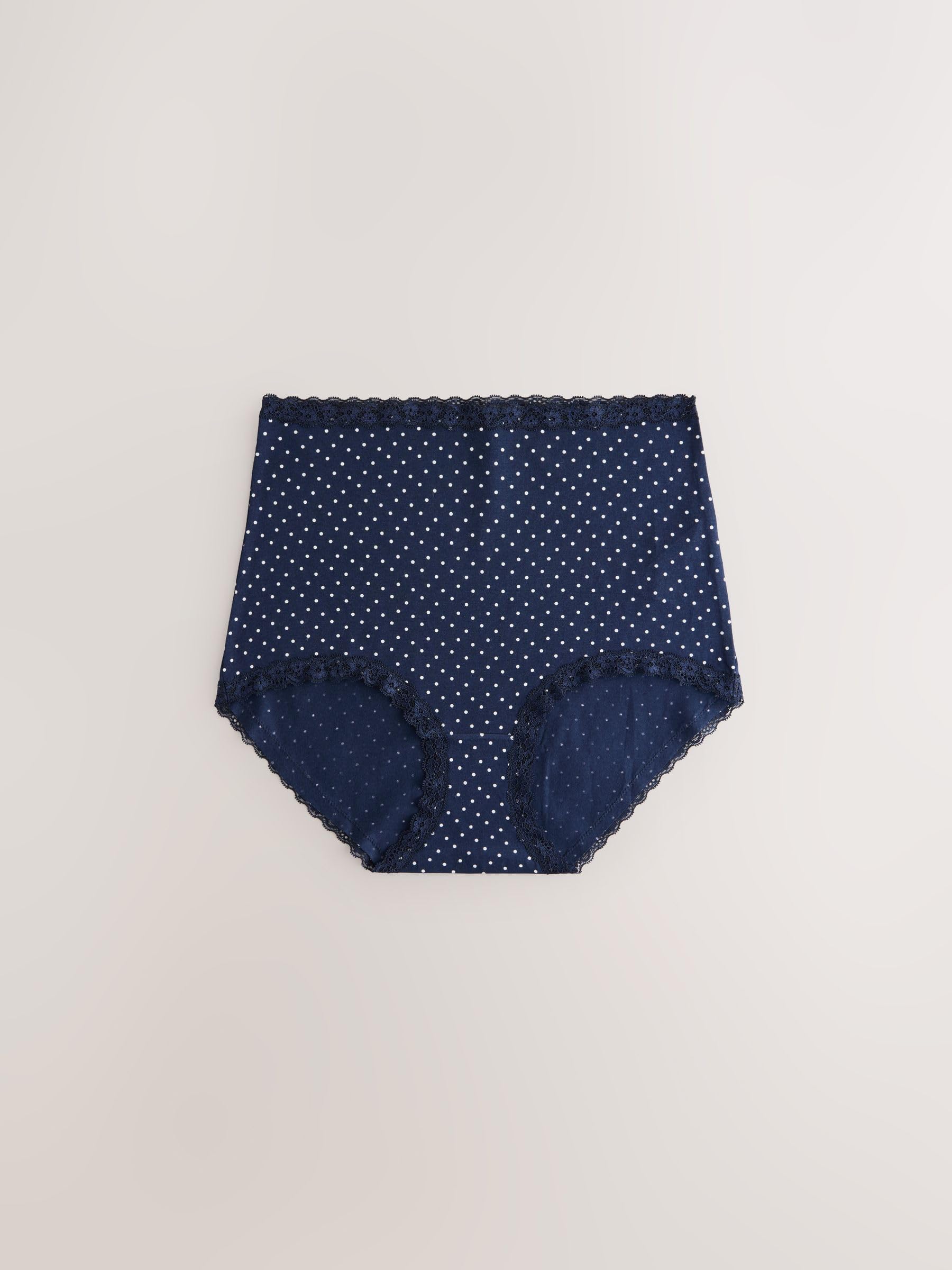 NEXT Mujeres Pack de 7 Braguitas Anchas de Encaje y algodón Black Floral/Berry 40