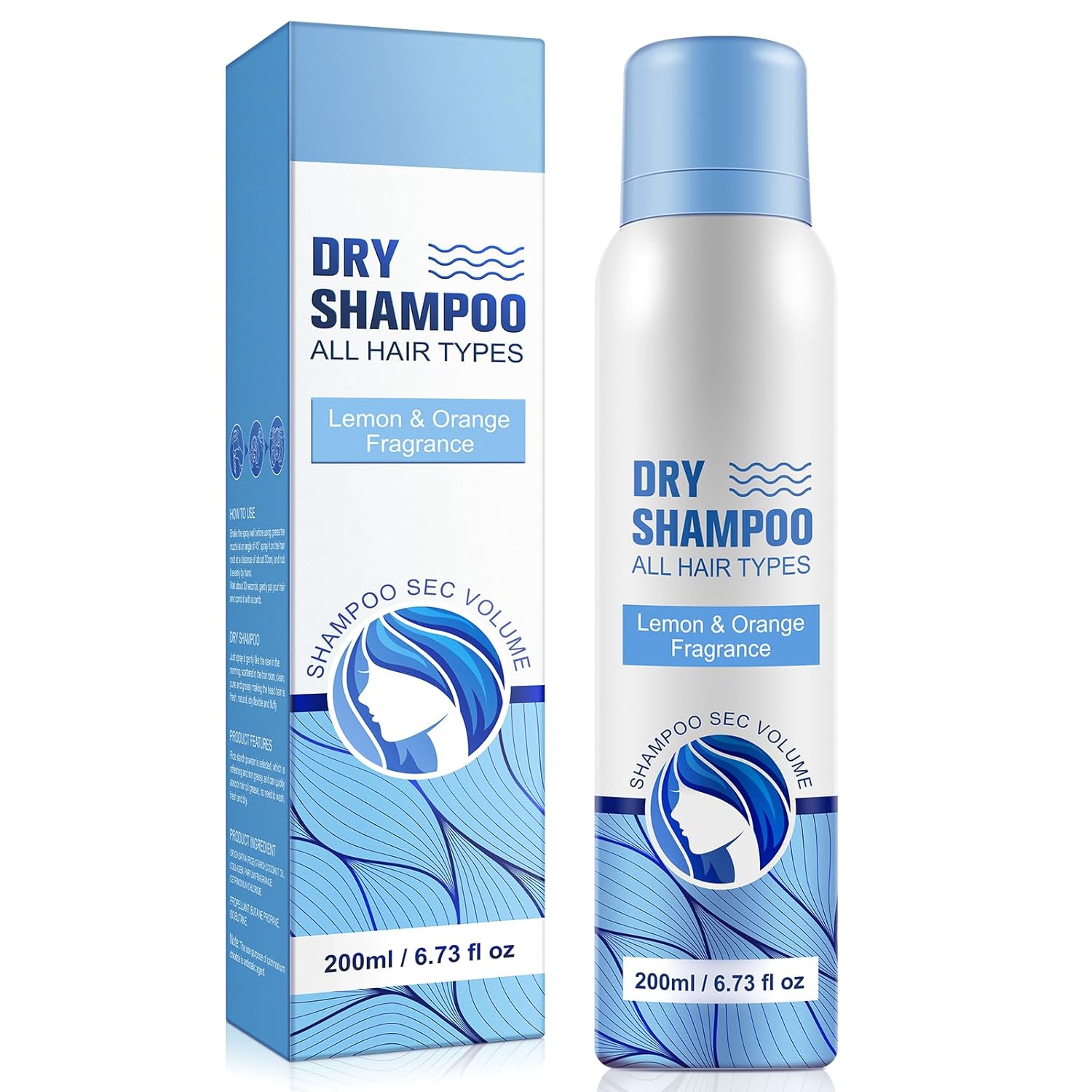Dry Shampoo for Women, Lemon & Orange Fragrance, Dry Shampoo for Dark, Blonde and Brunettes, 6.73 fl.oz.