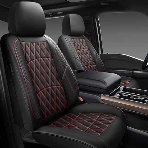 NS YOLO Car Seat Covers,Universal Fit for Cars SUVs Trucks,Black and Red