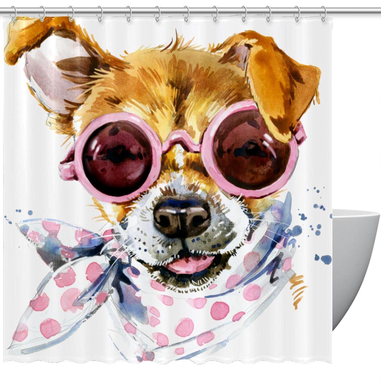 Rideau de douche chien mignon pour colorer la salle de bain des enfants