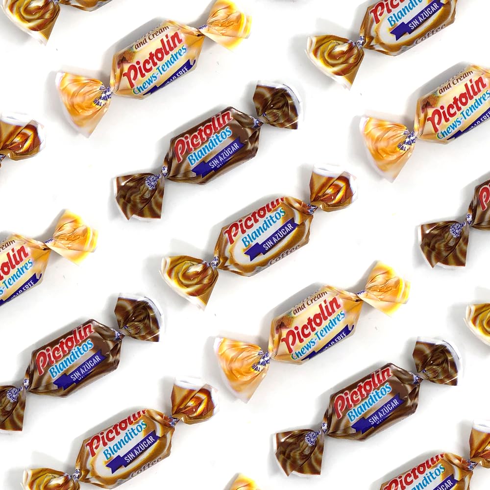 Pictolín Masticable Tofee, Chocolate y Café sin azúcar - Caramelos masticables sin azucares con edulcorantes sabor toffee, chocolate y café - Bolsa de 1 kg