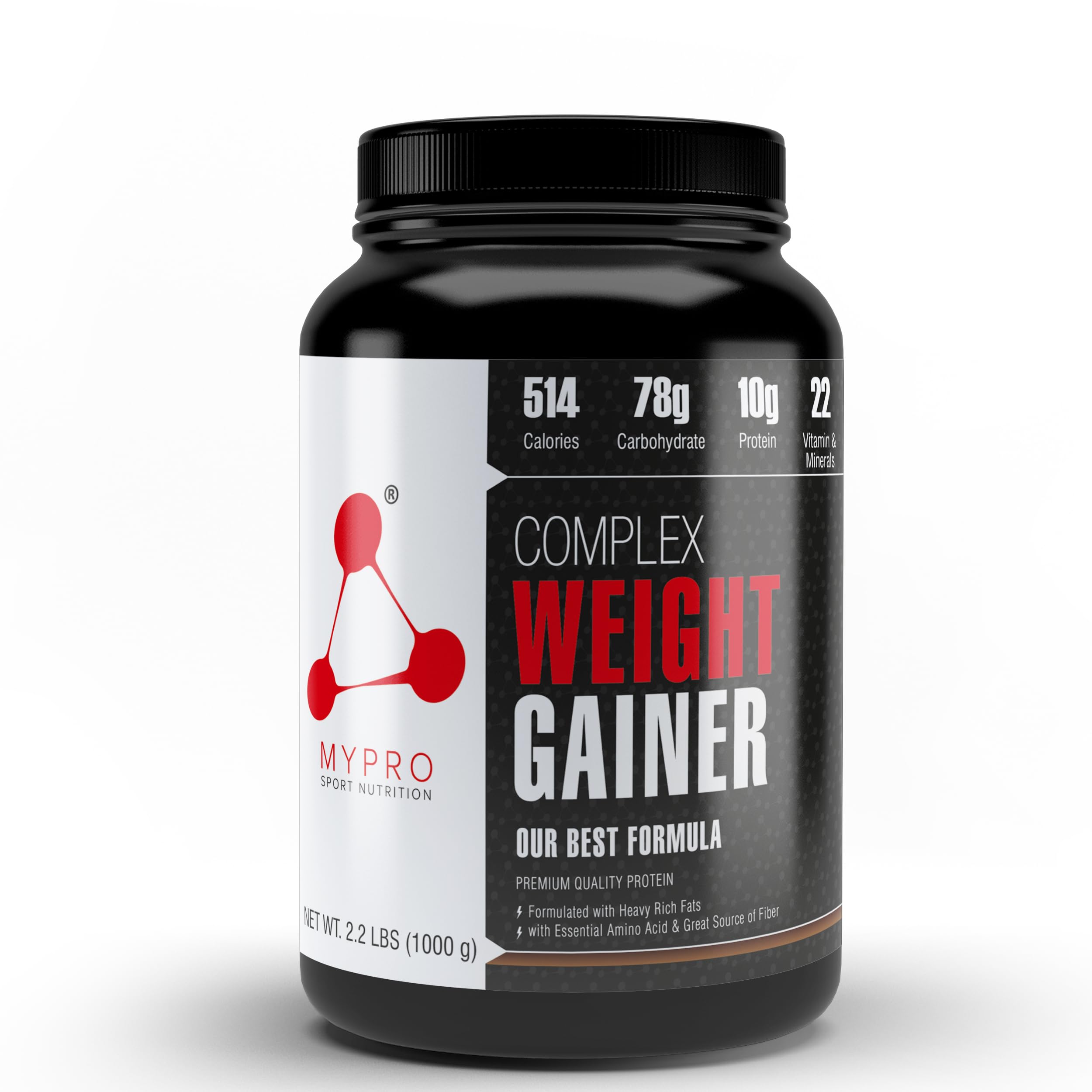 Mypro Sport Nutrition Complex Weight Gainer High Protein Supplement (1 kg (Pack of 1), Vanilla)