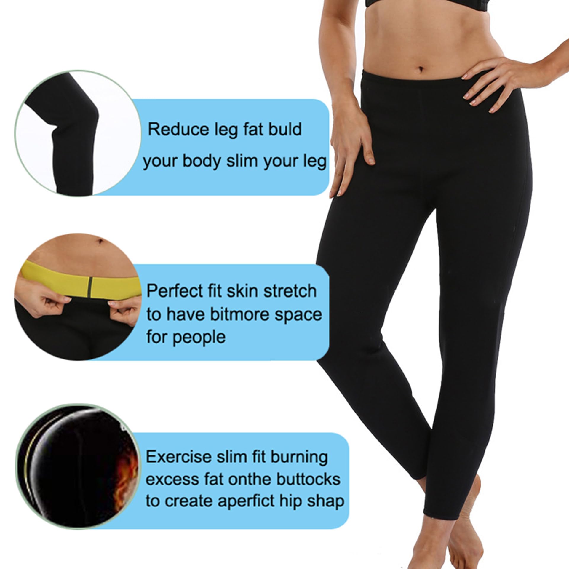 Pantaloni Sauna Dimagranti Donna, Leggings Anticellulite Vita Alta, Tuta per Sudare in Neoprene Pantaloni Snellenti Effetto Sauna per Yoga Corsa Palestra