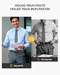 CHAOREN Leather Belts for Men - 1 3/8" Dress Belts Men - Considerate Gift for Work Business Casual Jeans