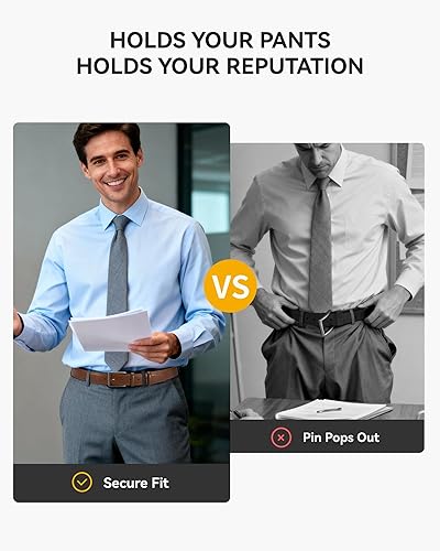 Miniatura 6 de CHAOREN Cinturón de cuero para hombre, cinturones de vestir de 1 38 pulgadas para hombre, regalo considerado para el trabajo, negocios, jeans