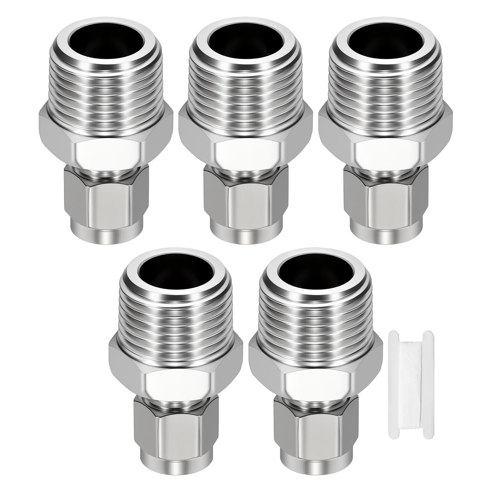 Raccord de compression acier inoxydable 304 OD 6,35mm NPT 1/2