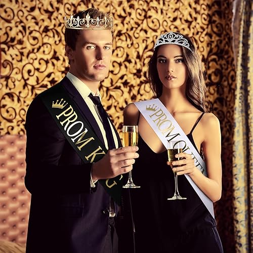 Miniatura 7 de Saintrygo Tiara de corona de graduación de reina y rey 2025 para adultos, Halloween, boda, cosplay, Telas Acero