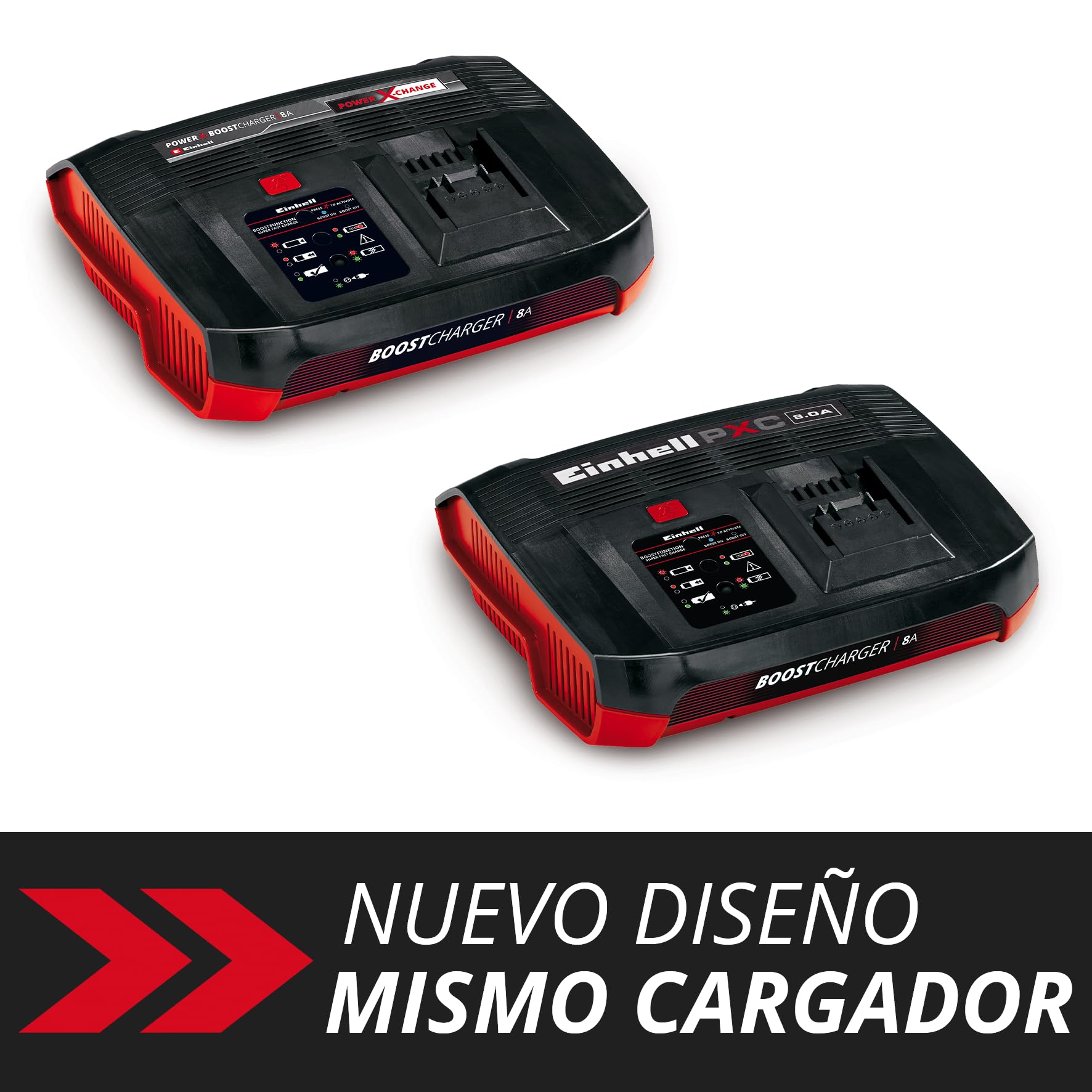 Einhell Original Cargador Power X-Boostcharger 8 A Power X-Change (Iones de Li, para Todas Las baterías Power X-Change, Modo Boost para una Carga más rápida, indicador de Estado LED de 7 Niveles)