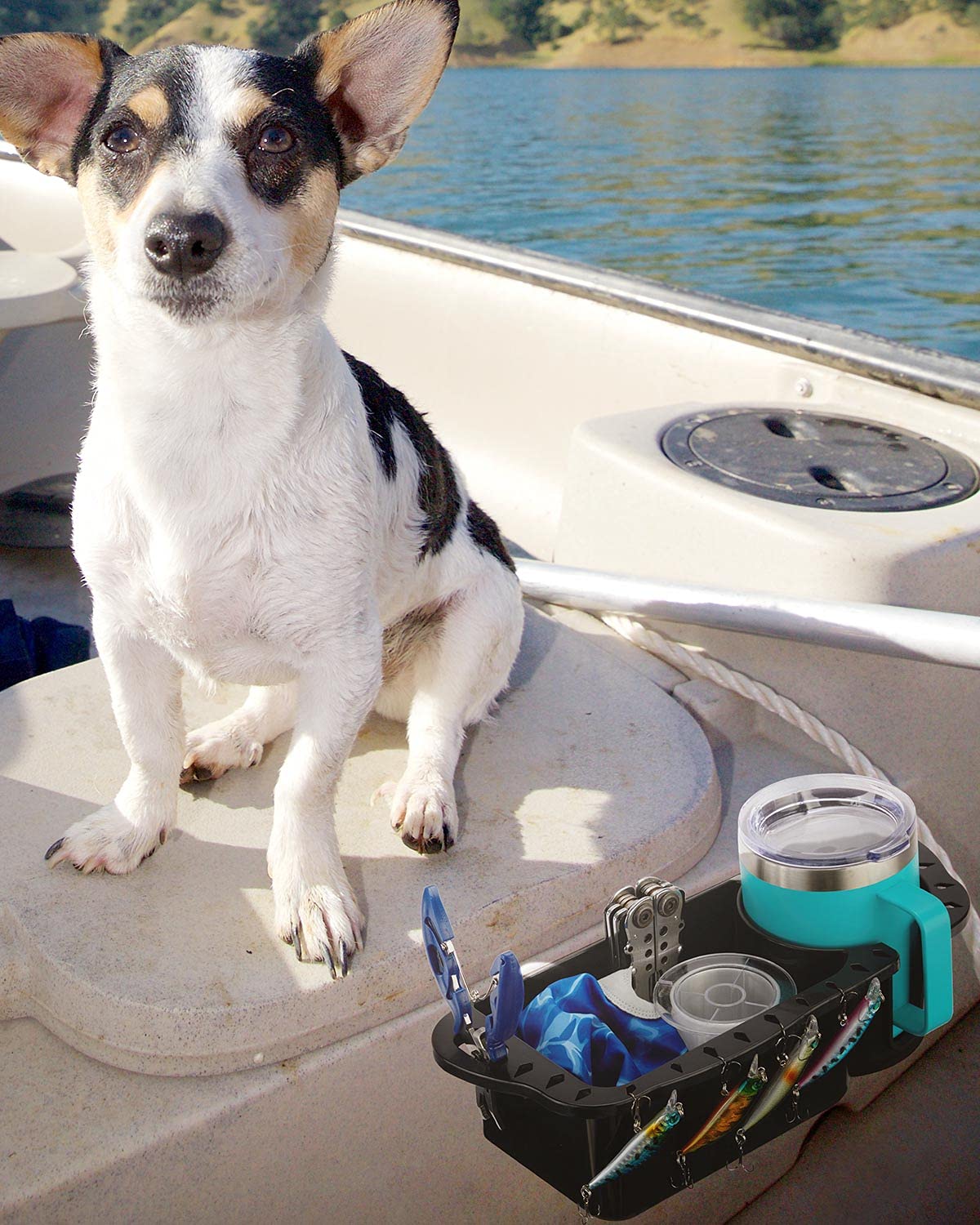 kemimoto Boat Caddy Organizer, Marine Cup Holder Universal Fit for Bass