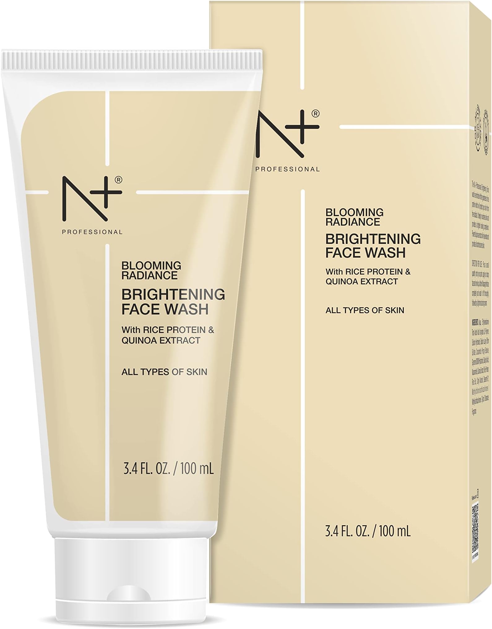 Professional Blooming Radiance Brightening Face wash, Enriched with Rice Protein & Quinoa Extract.