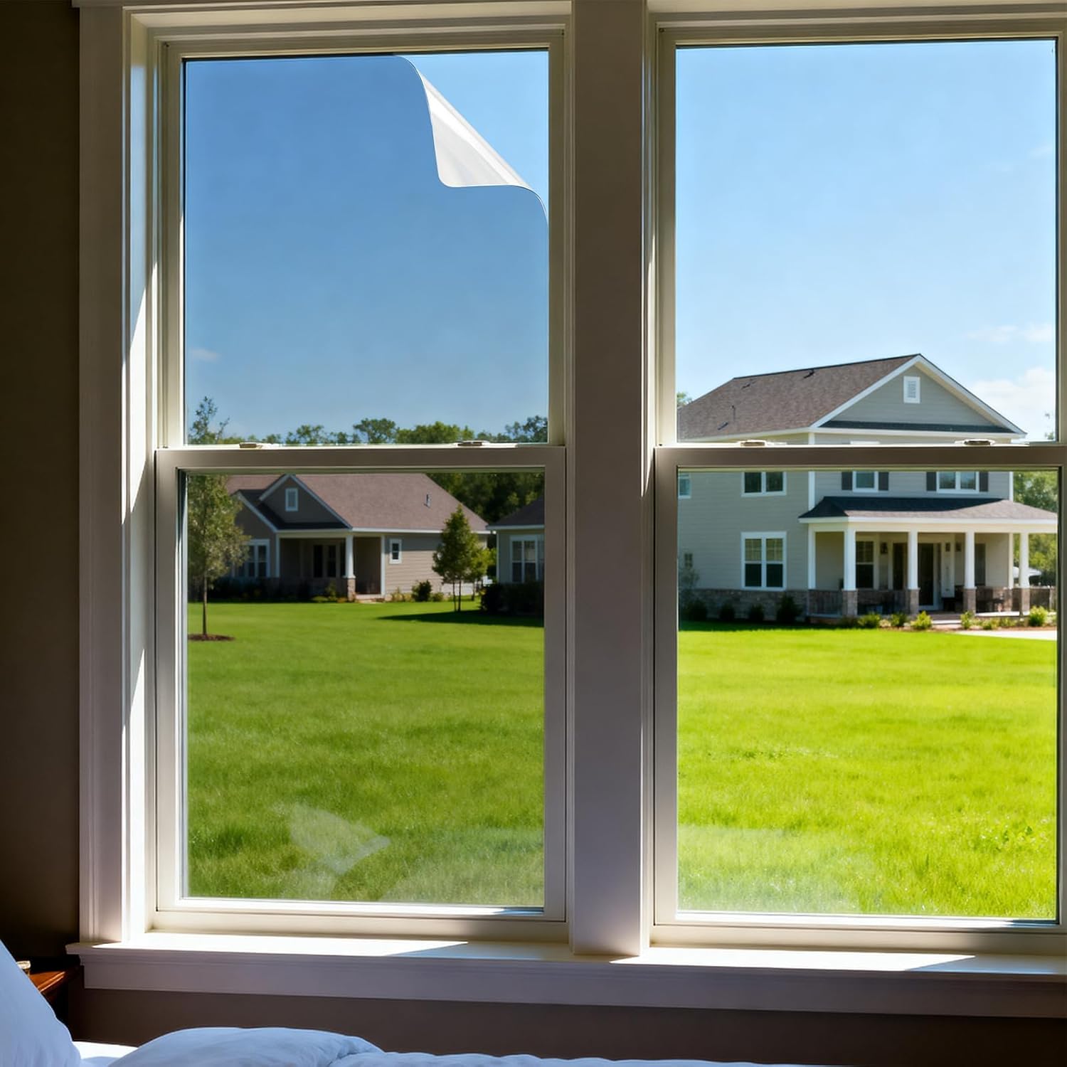 Window Privacy Tint Film - Superior Heat Rejection, Blocks 99% Harmful UV Rays, Enhances Privacy, Reduces Glare, Long-Lasting for Residential & Commercial Use (Ice Blue 35.4 InchX 6.56 Feet)