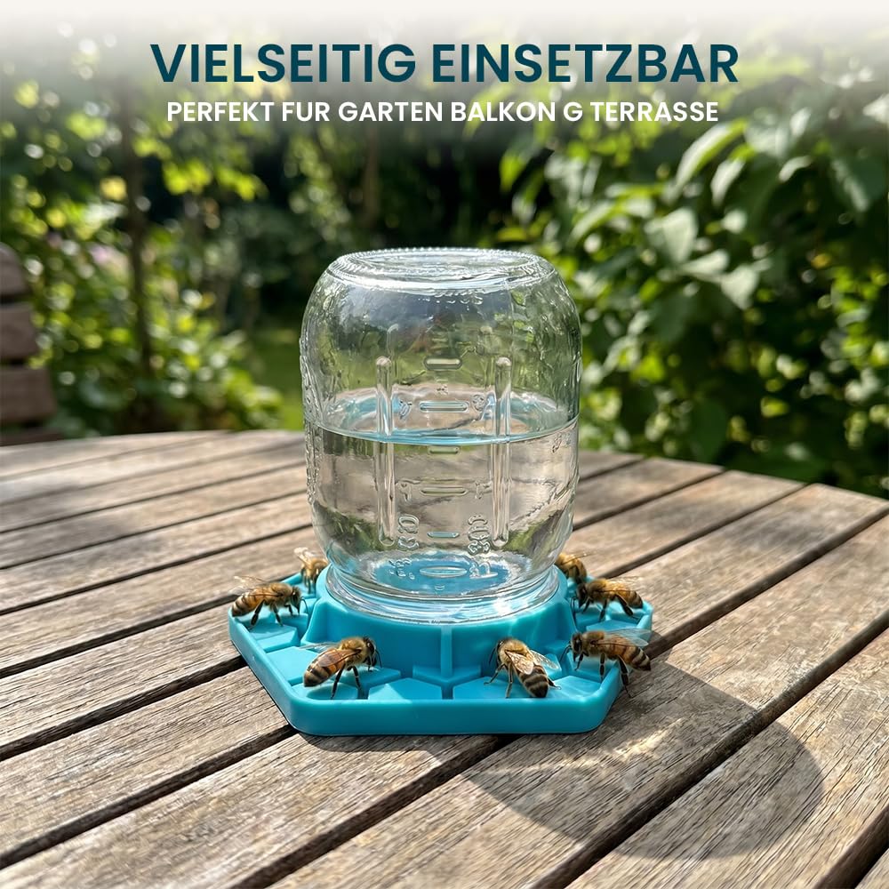 2er Set Bienentränke, Blau Insektentränke Garten, Bienentränke für den Garten, Vogel und Insektentränke, Wildtiertränke für den Ga-rten und Balkon