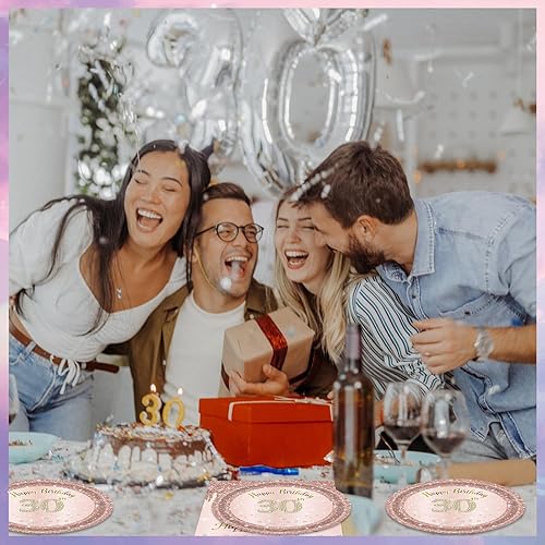 Miniatura 97 de Juego de 40 platos y servilletas de 40 cumpleaños para mujeres, juego de vajilla desechable para fiesta de 40 años de edad para decoración de 40º