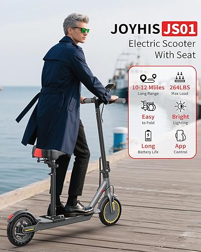 Miniatura 2 de Electric Scooter with Seat, Adults Electric Scooter, Up to 16 Mph, 8.5'' Tire, 350W Motor, E-Scooter with Double Braking Systems for Adults and Teens