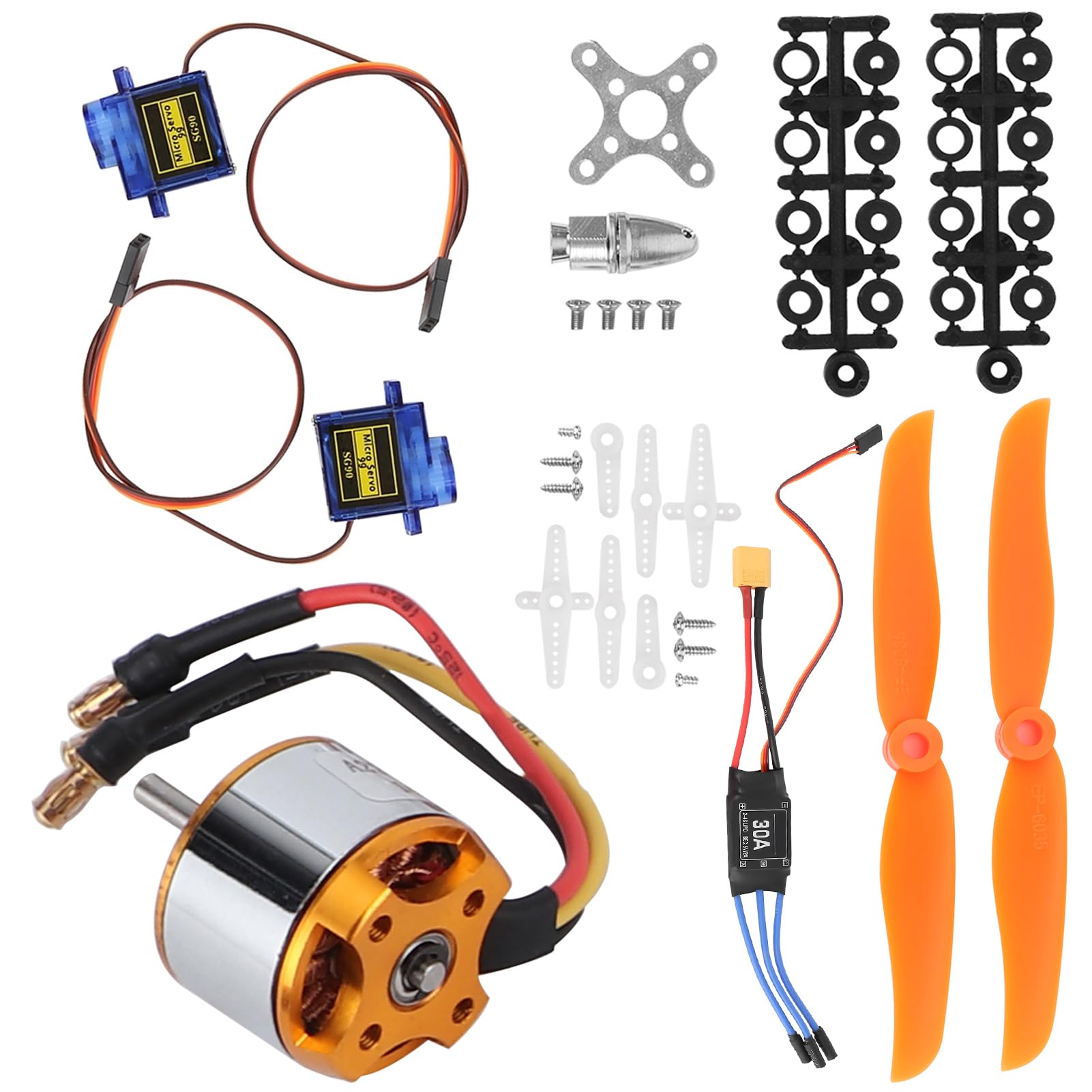 Kit Moteur Avion RC Brushless 2212 1400KV ESC 30A XT60 Servo 9G Hélice 8060