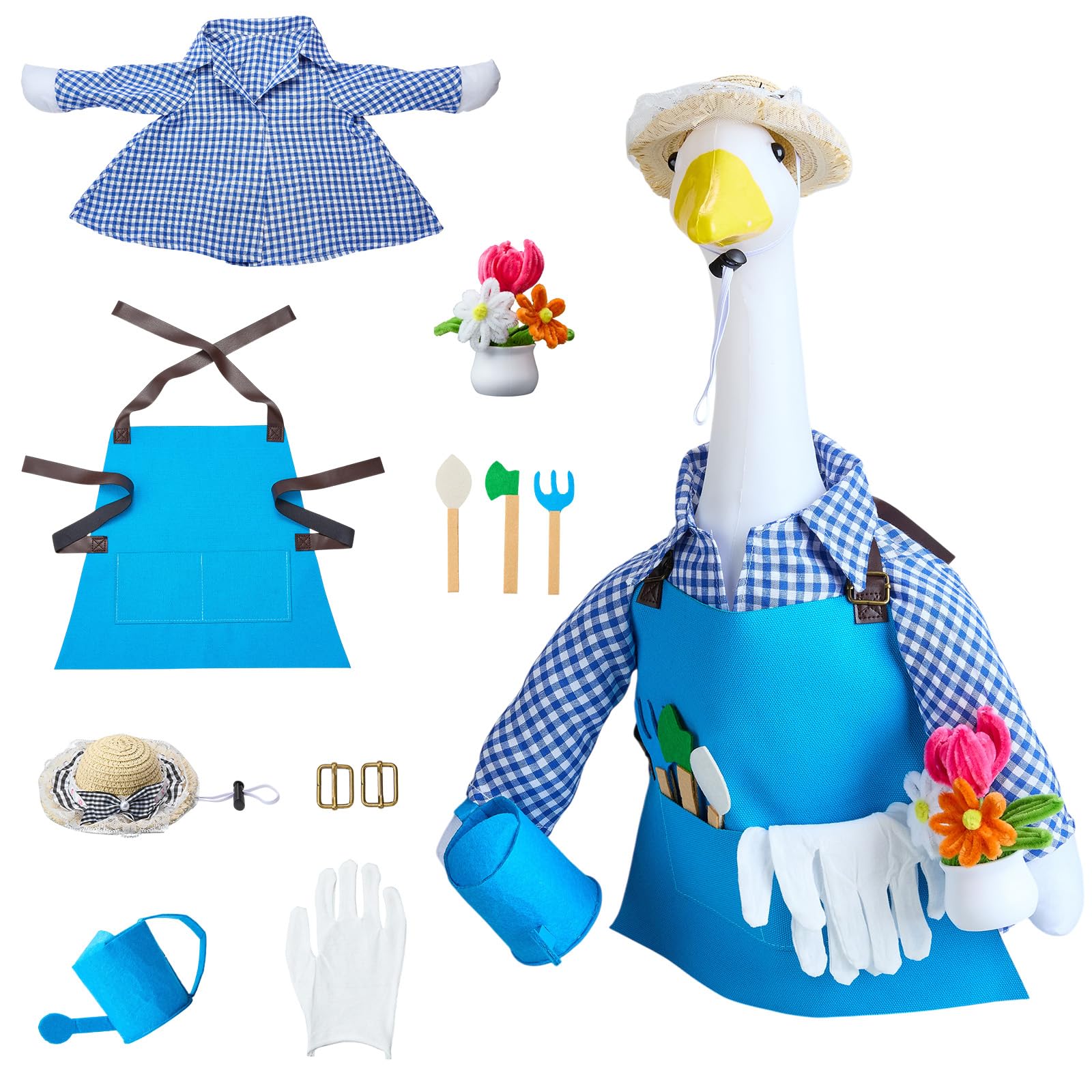 HUAAPLEVLA Gardener Porch Goose Outfit 23 Inch for Geese Costume