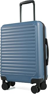 20" Carry-On Luggage with Spinner Wheels - Airline Approved | PC+ABS hardshell, 22x14x9 airline approved carry-on suitcase,Blue