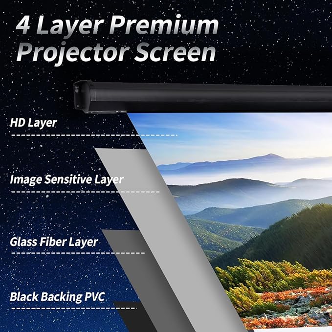 Pantalla Proyector Motorizada 150 Pulgadas 16:9 HD Eléctrica miniatura 6