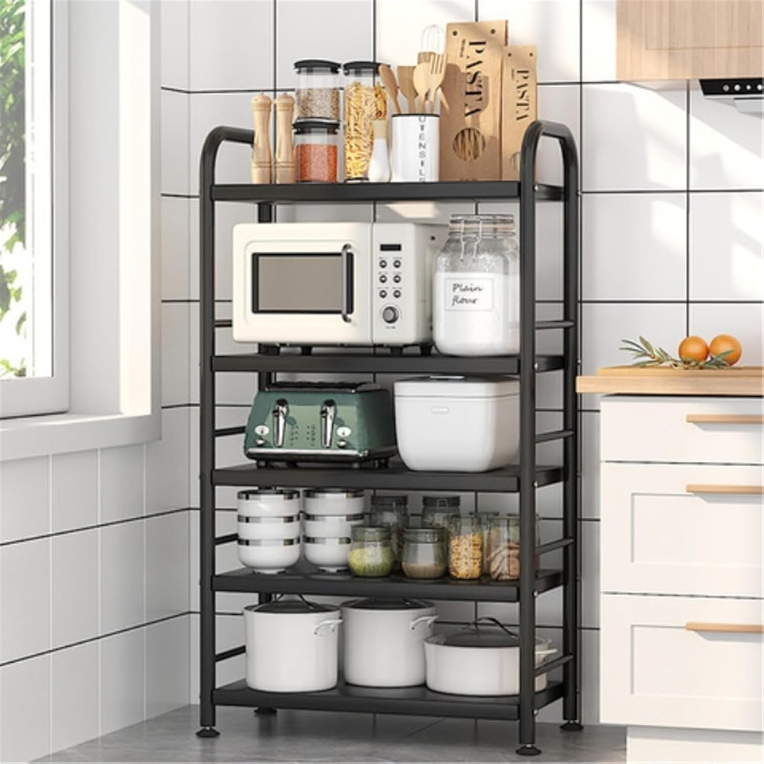 ENGENDER Kitchen Storage Rack Kitchen Storage Rack, Adjustable Storage Rack, Partition Oven Rack, Utensils, Kitchen Storage Rack, Multi-Layer Pots and Pans Cookware Shelves
