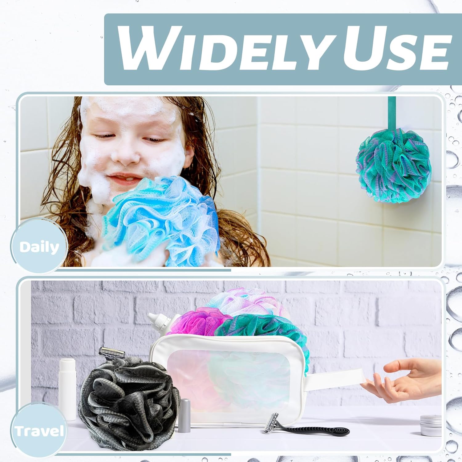 10 Pack Bath Sponges Loofahs 40g,Soft Mesh Shower Loofahs,Body Scrubber Bath Balls for Women and Men Children Washing,Beauty Bathing Accessories,Set of 5 Flower Color - Image 5