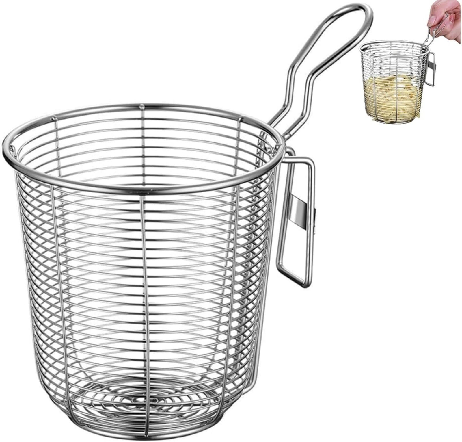 Cestello per Pasta Separati in Acciaio Inox,Scolapasta in Acciaio Inox con Manico,Cuoci Pasta a Scomparti con Divisori,Colino a Maglia Fine per Pentola Calda, per Scolare Pasta e Verdure