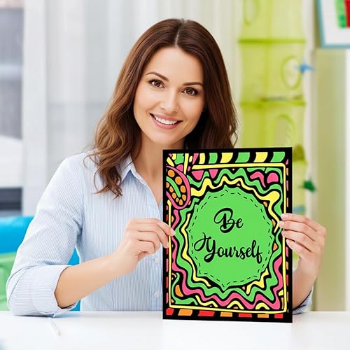 Miniatura 4 de Yeaqee Póster de terciopelo mullido para colorear de 8 x 10 pulgadas, póster con citas inspiradoras, póster de terciopelo positivo, ideal para