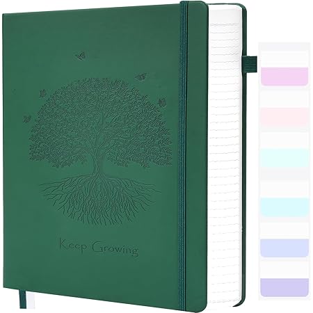 Leather Journal, 8.5" x 11" Hardcover College Ruled Notebook Journal for Women Men, 340 Page Large Notebooks for Work, Lined Journals for Writing, Thick Paper and Lay Flat, A4 Aesthetic Green Notebook